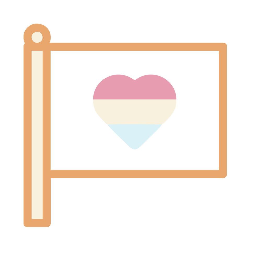 A flag with a heart on it vector