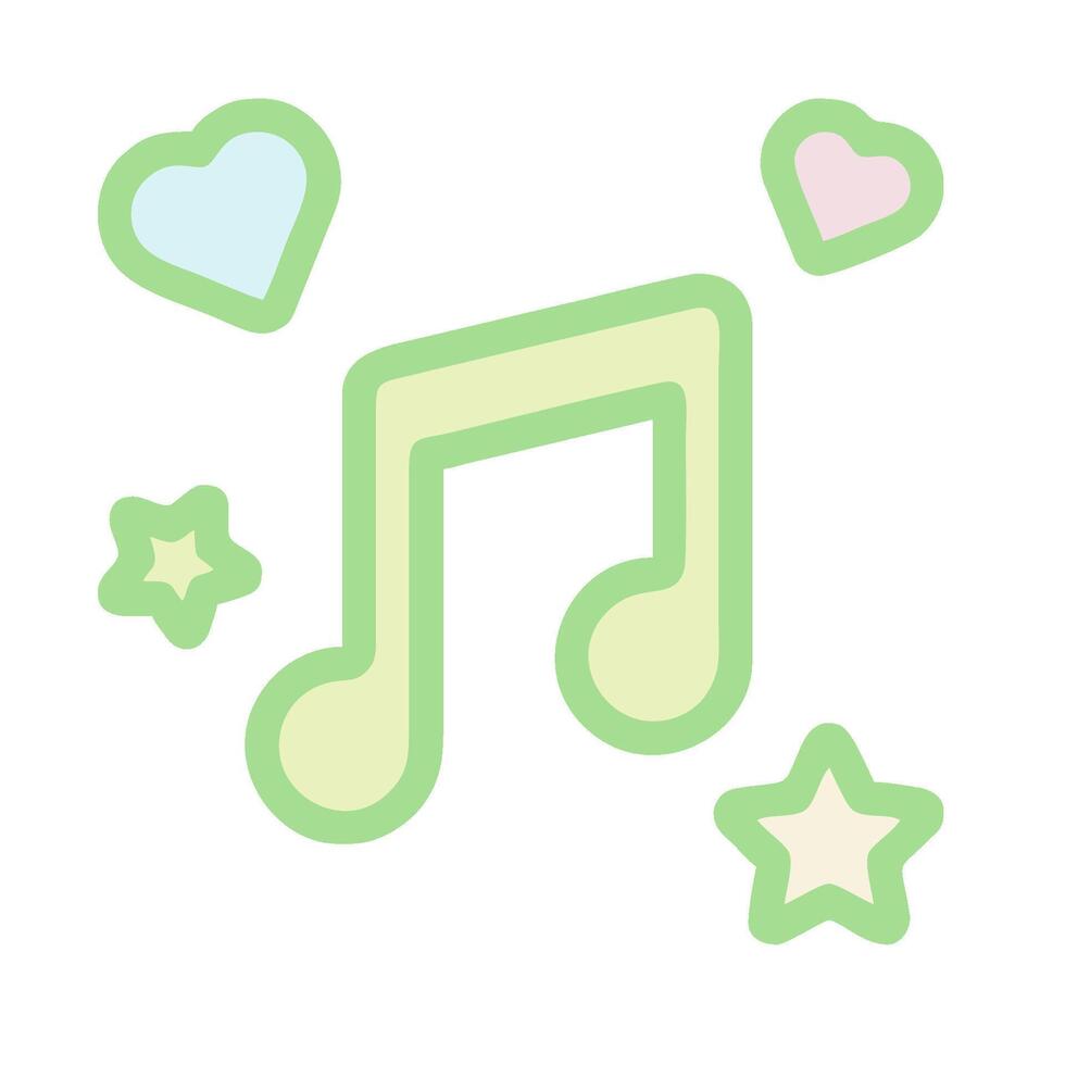 A music note with hearts and stars vector