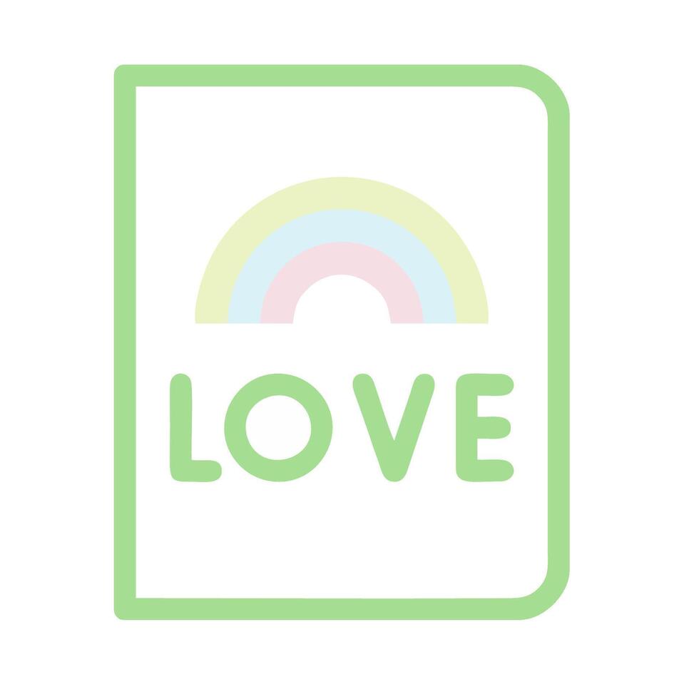 Love - a rainbow - a book - a rainbow - a book - a rainbow - a book vector