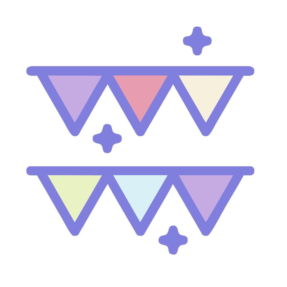 Two colorful bunting flags on a white background vector