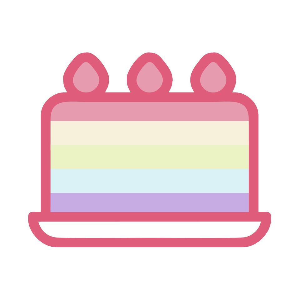 A rainbow cake icon on a white background vector