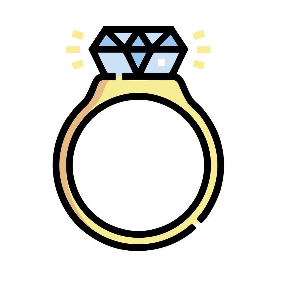 An illustration of a diamond ring vector