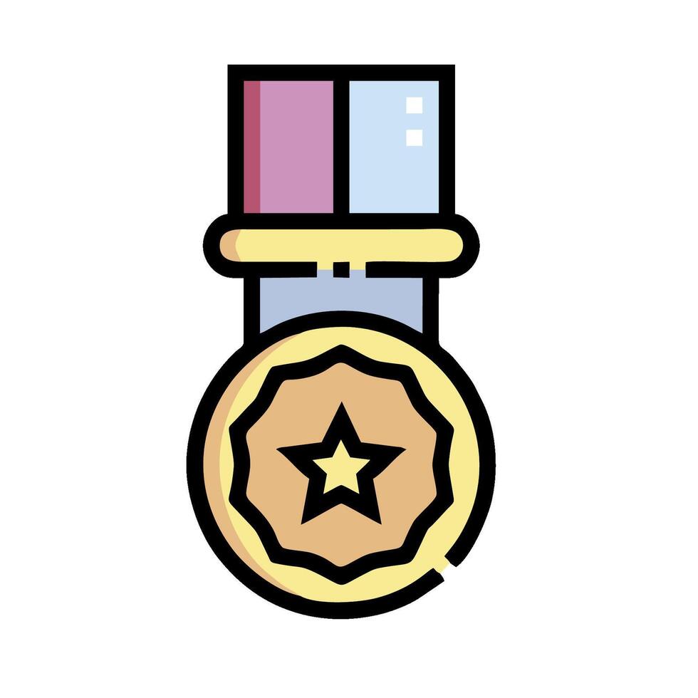 A medal with a star on it vector