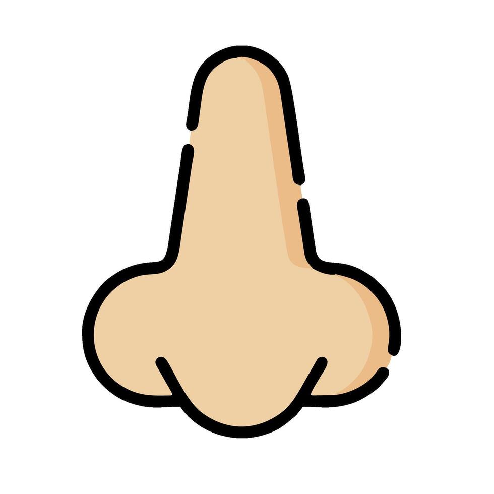 A cartoon nose with a long nose vector