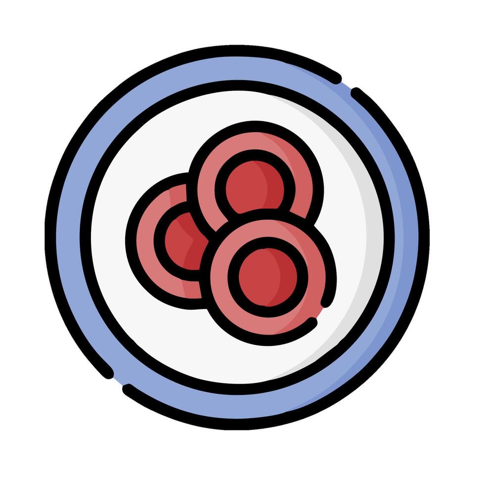 A red and blue circle with three red rings vector