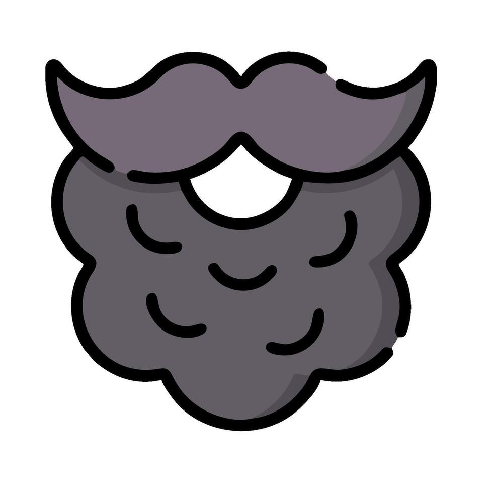 A beard with a mustache icon vector