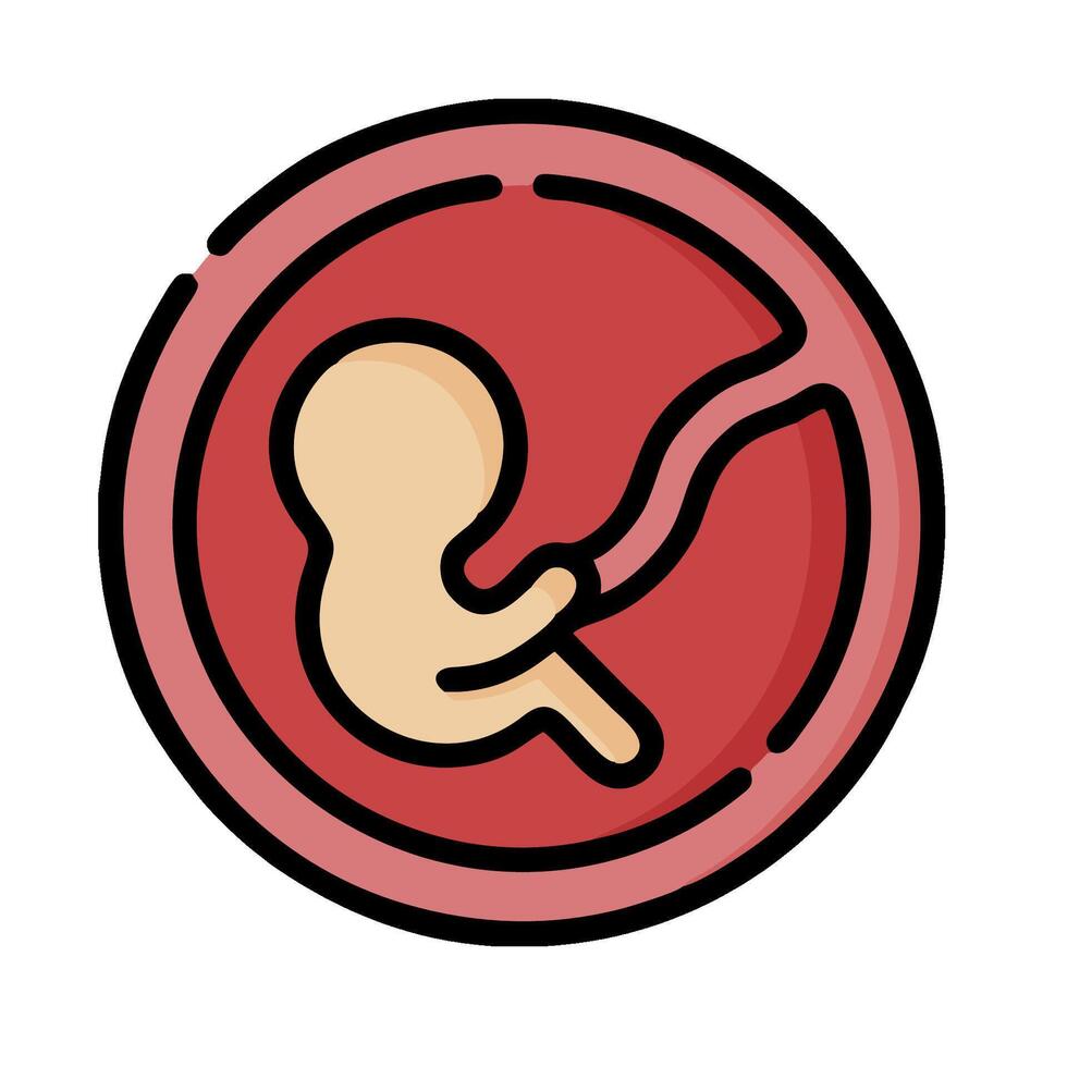 A baby in a baby carrier is shown in a red circle vector