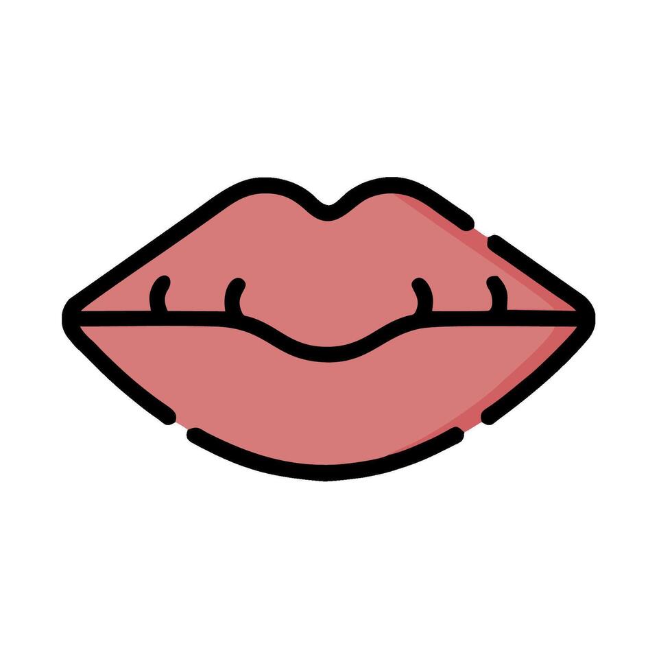 A woman's lips are shown in a line drawing vector