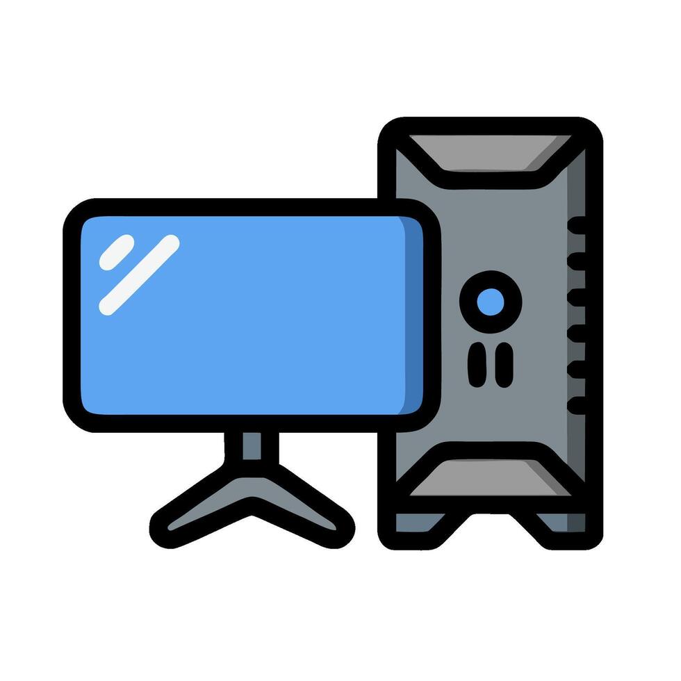 Computer monitor icon illustration vector
