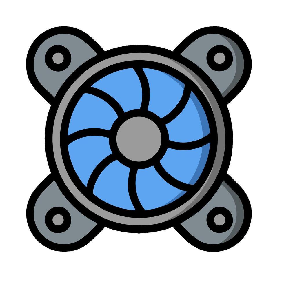 A blue and black fan on a white background vector