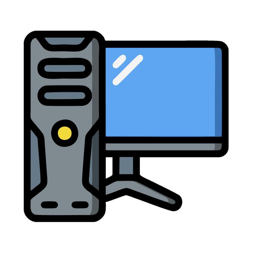 Computer desktop icon illustration design vector
