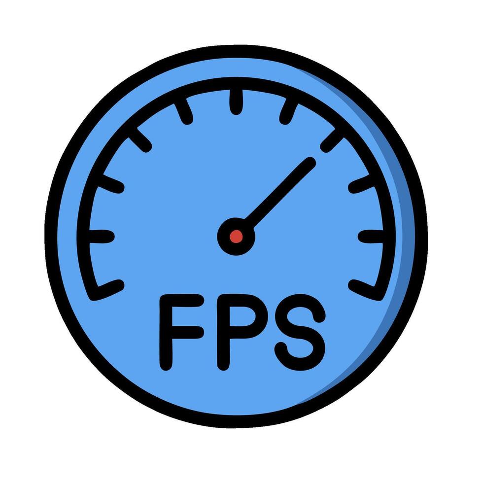The speedometer is shown with the word fps vector