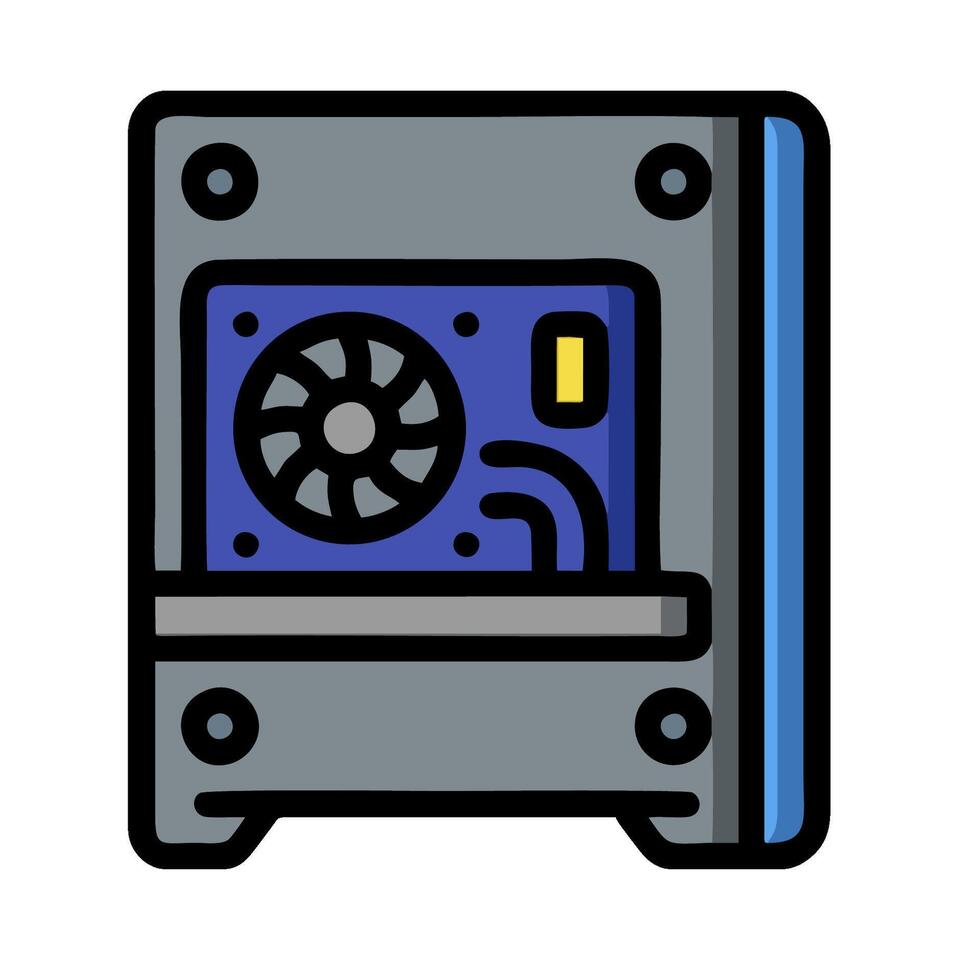 A computer with a fan on it vector