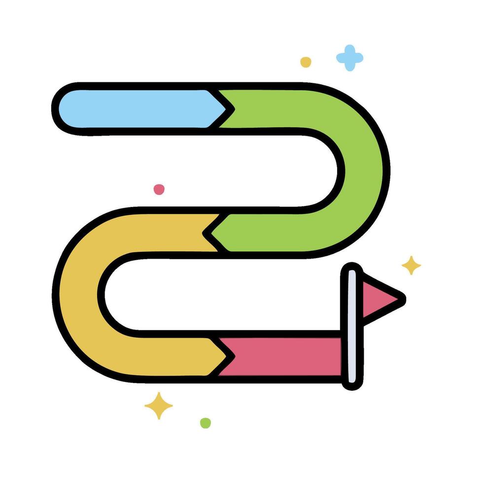 a colorful arrow with a star on it vector