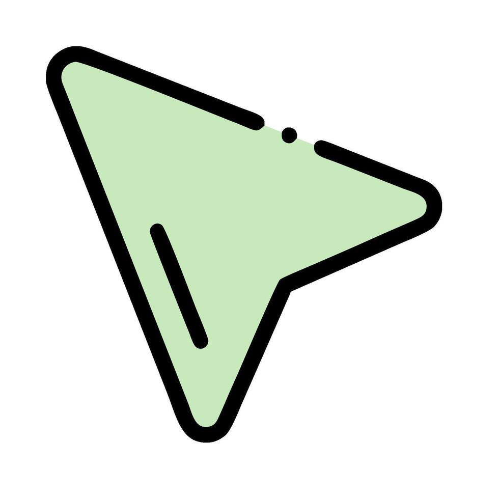 A green arrow pointing down on a white background vector