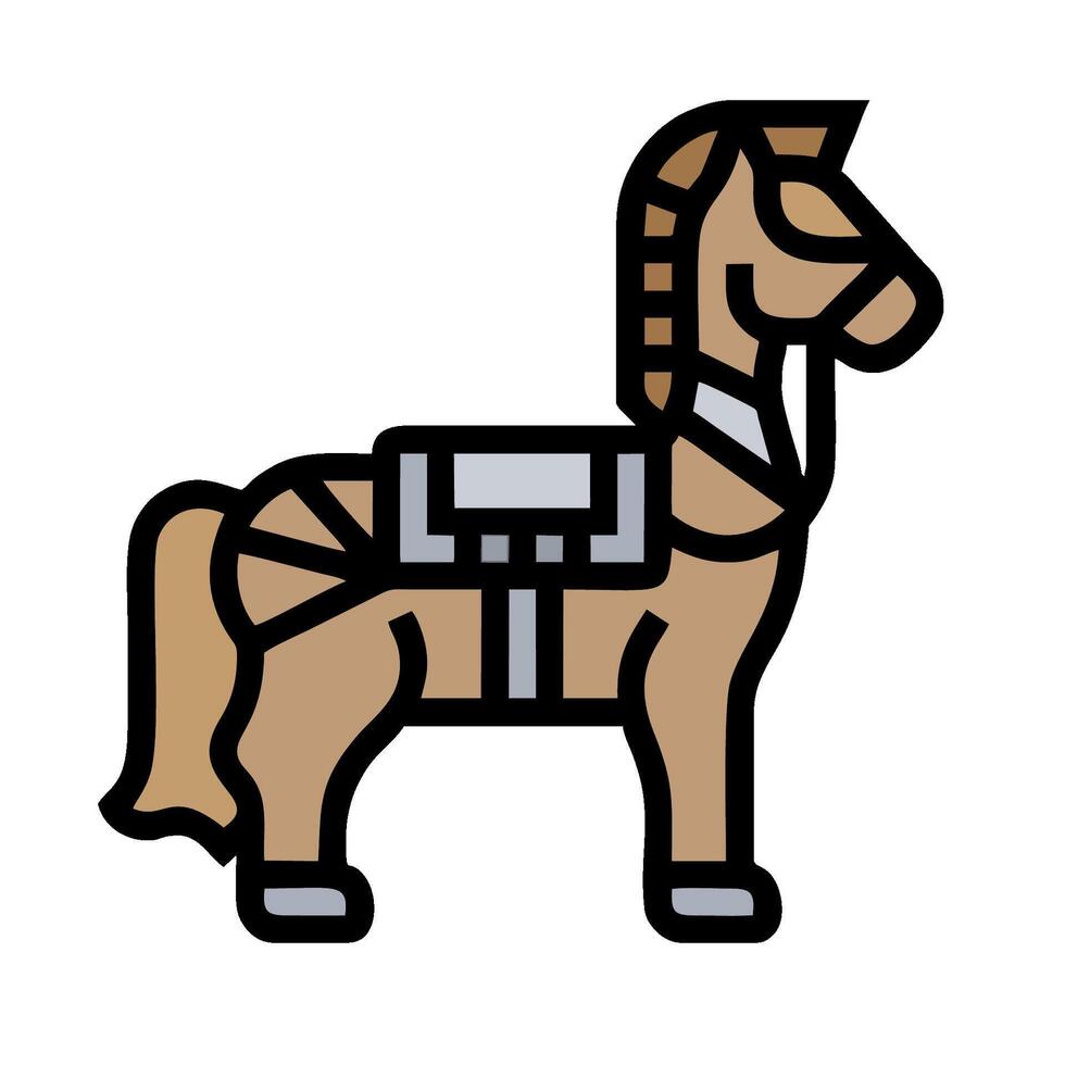 A horse with a saddle on its back vector