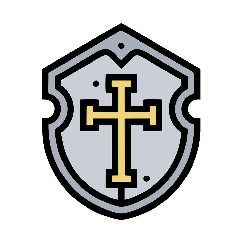 A shield with a cross on it vector