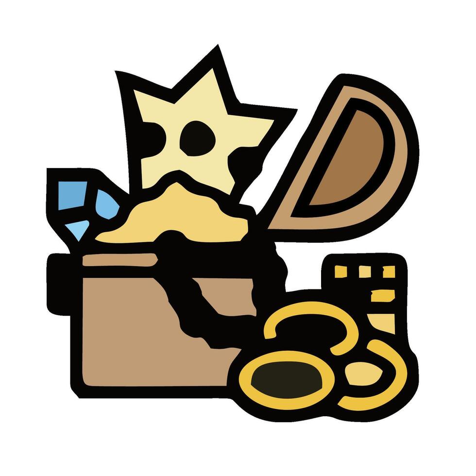 A gold chest with a star and a star on it vector