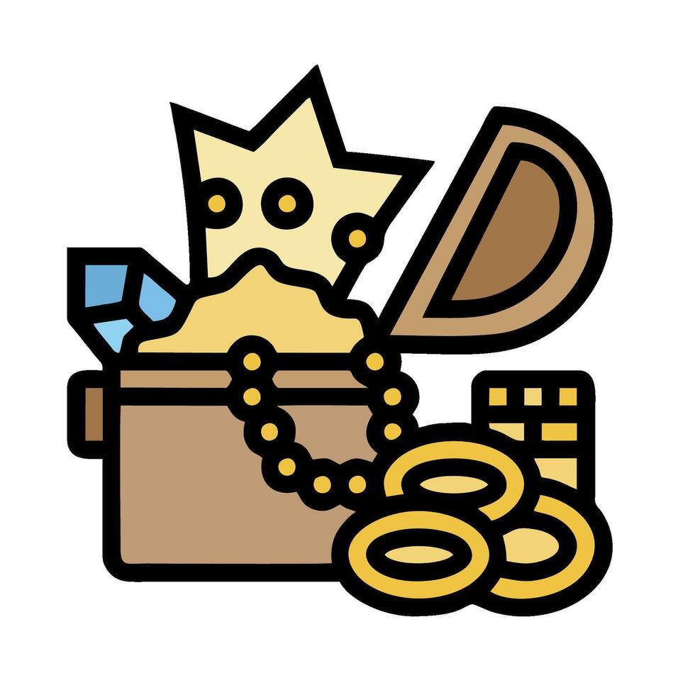 A chest with a crown and gold coins vector
