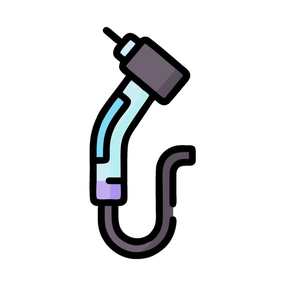 A drawing of a gas pump with a hose attached vector
