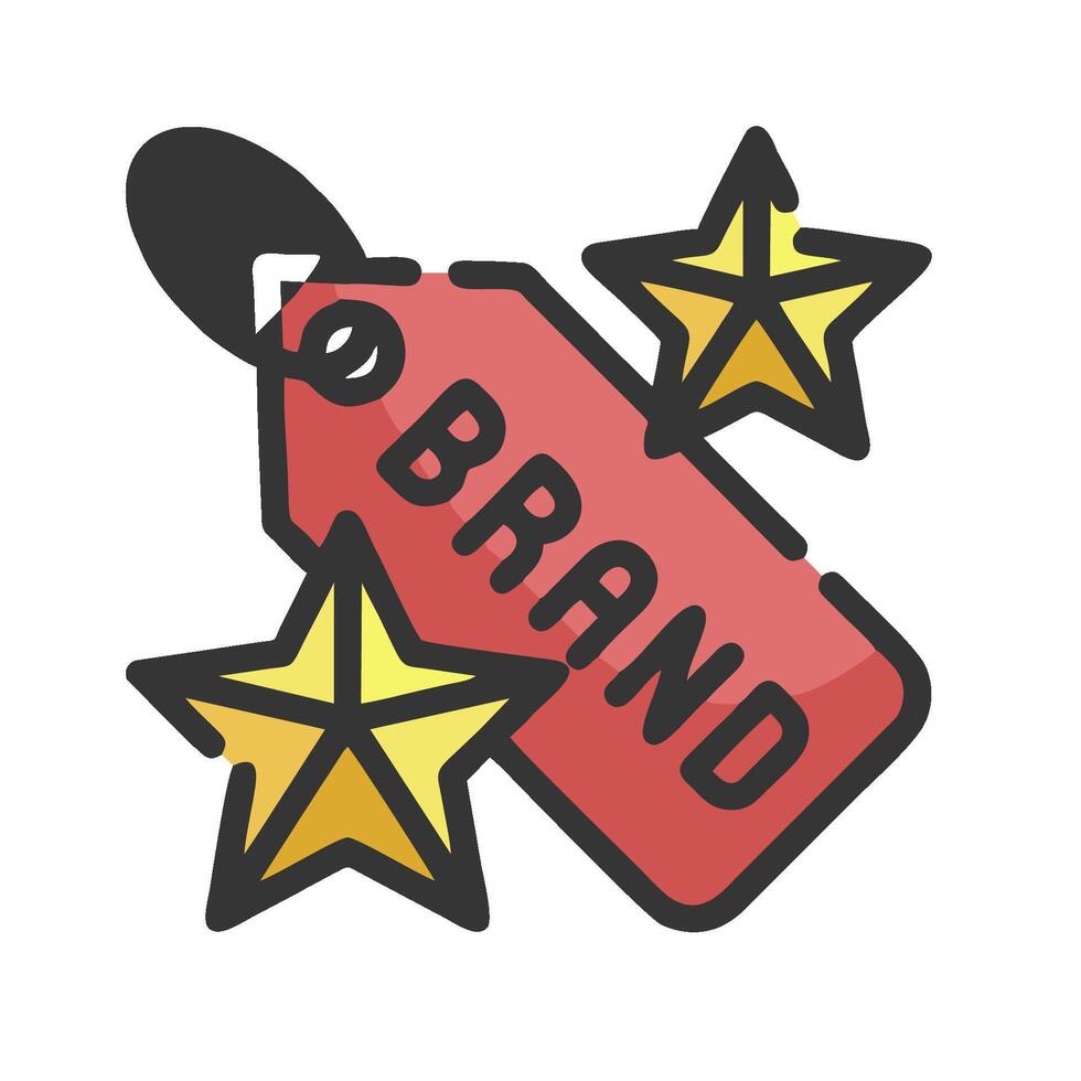Branding icon with stars and brand name illustration vector