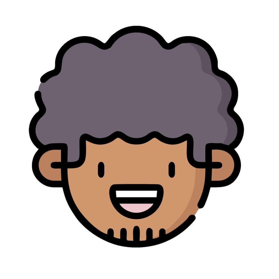 A cartoon black man with curly hair vector