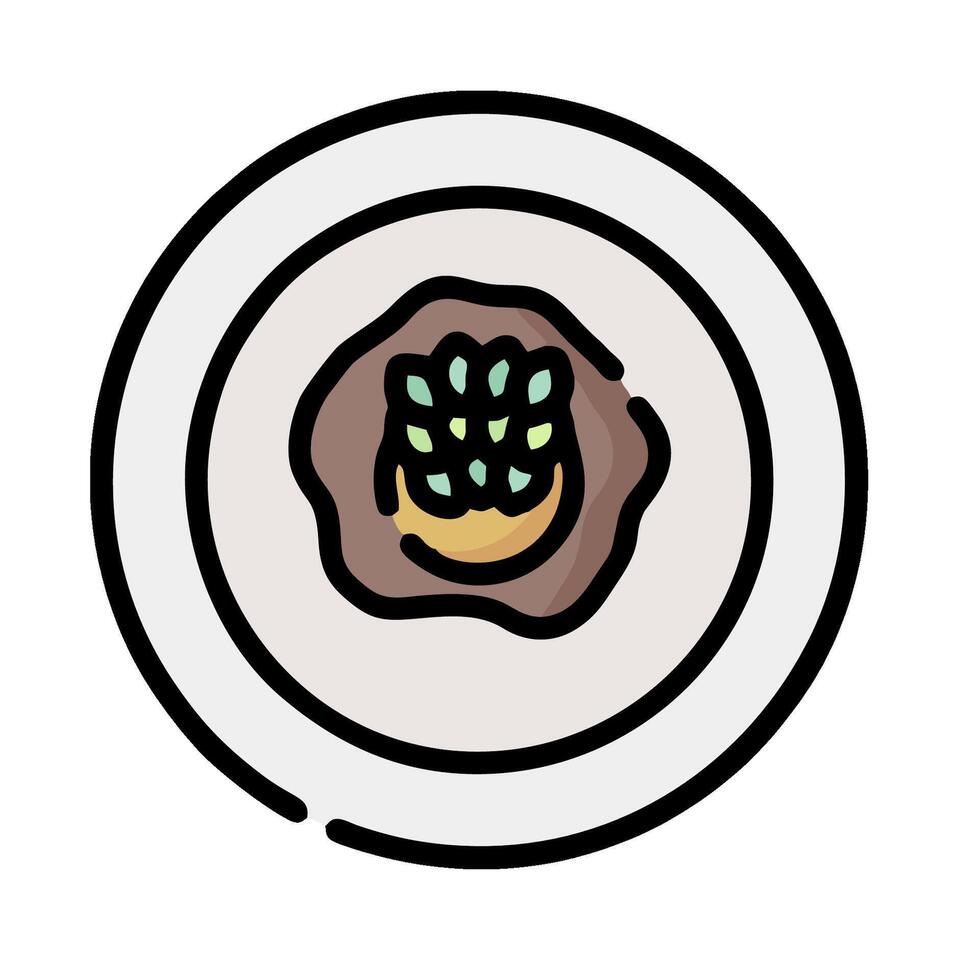 A plate with a plant on it vector