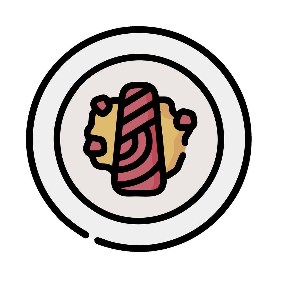 A plate with a slice of pizza on it vector