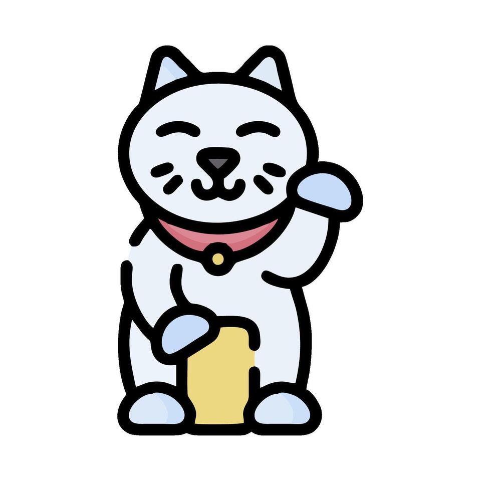 A cartoon cat holding a gold coin vector