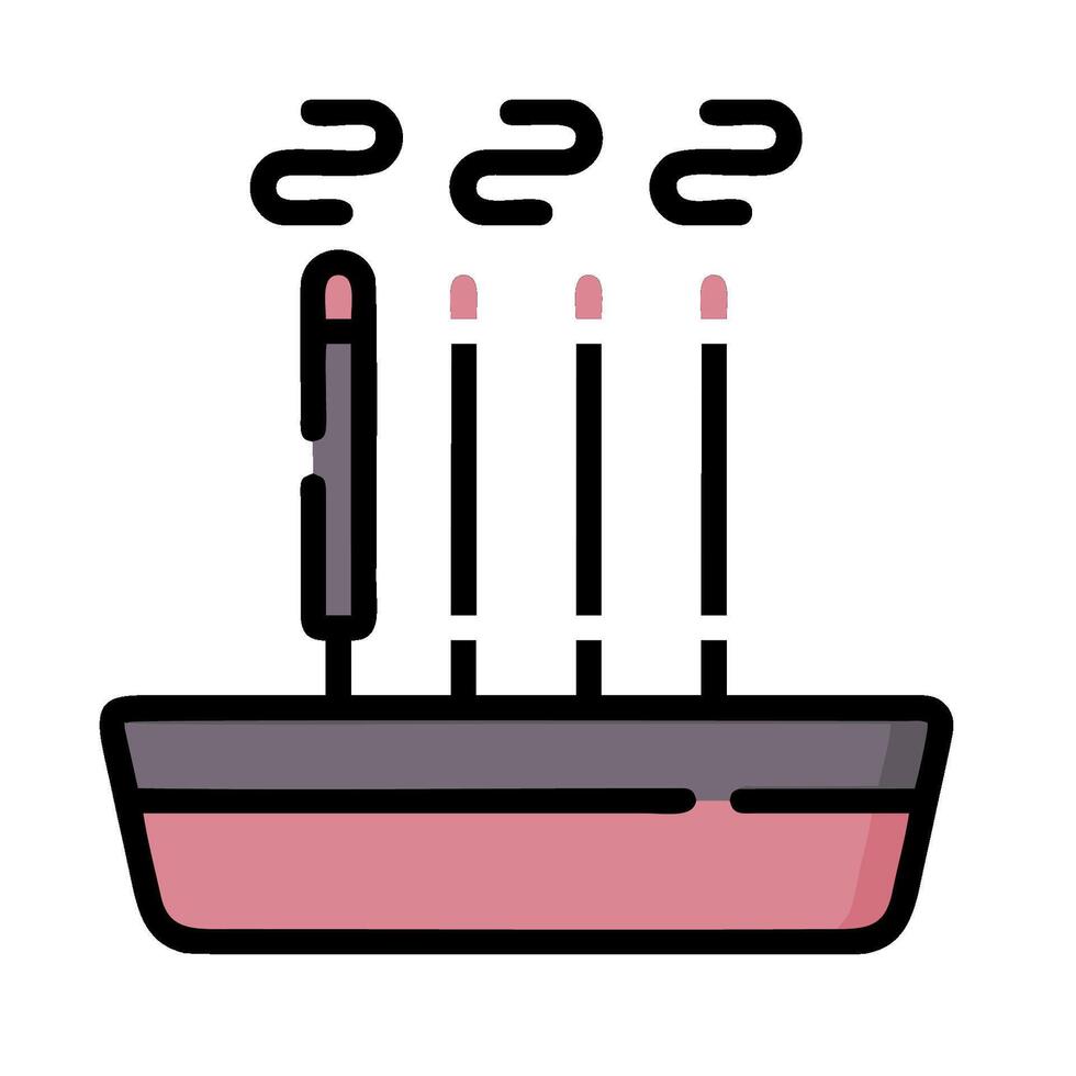 A pink and black dish with two burning candles vector