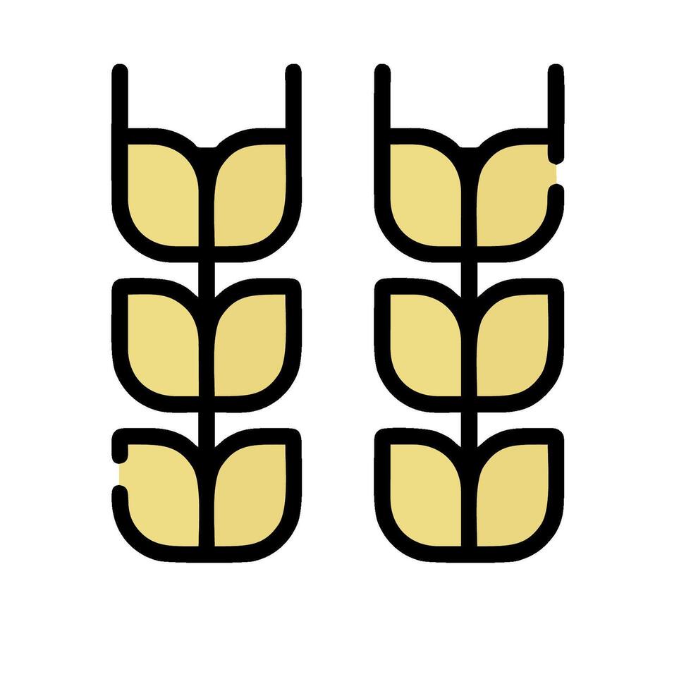 Two wheat ears on a white background vector
