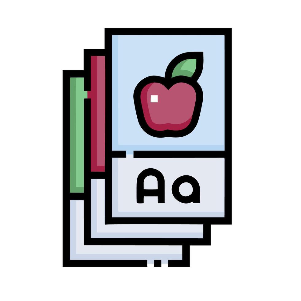 An apple is sitting on top of a stack of books vector