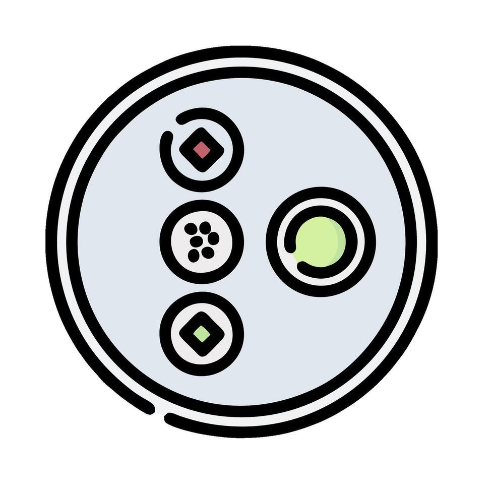 A circular button with four buttons on it vector