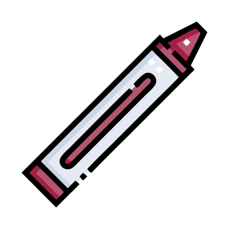 A red crayon with a white background vector