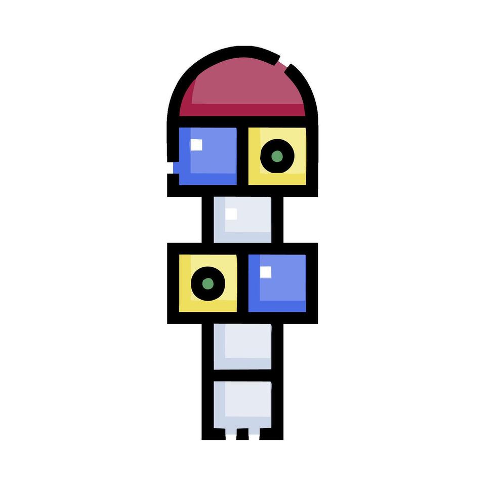 A cartoon character with a red hat and a blue hat vector
