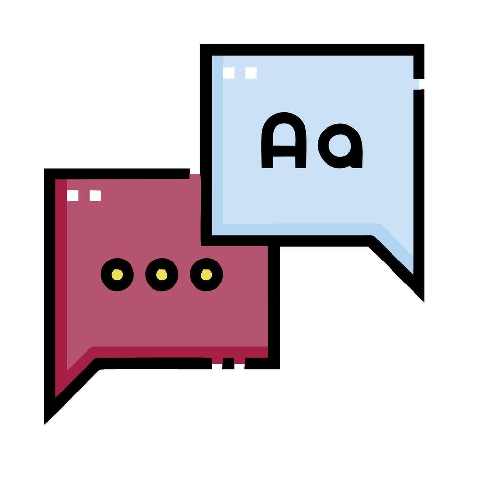 Two speech bubbles with the word aa vector