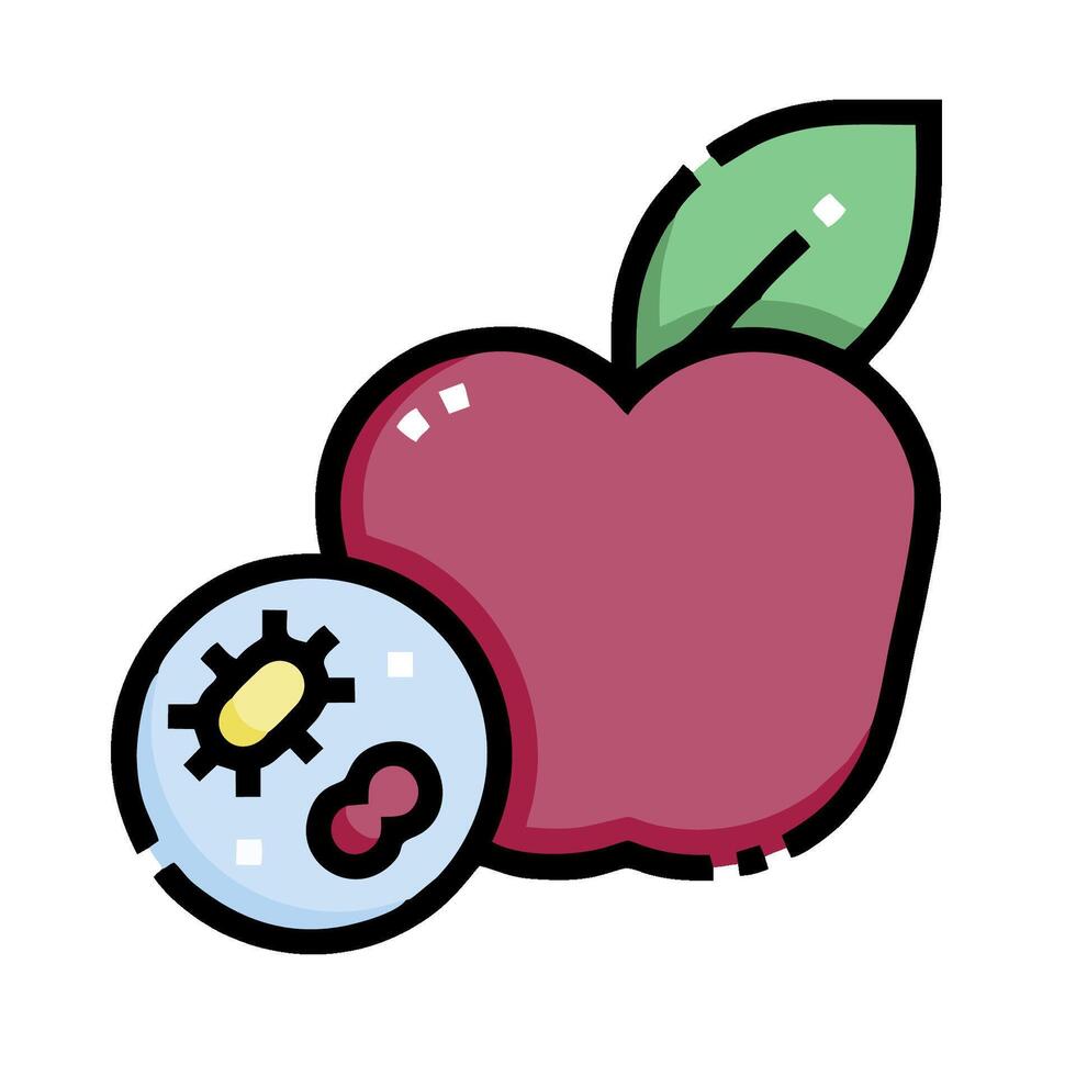 An apple with gears and a clock on it vector
