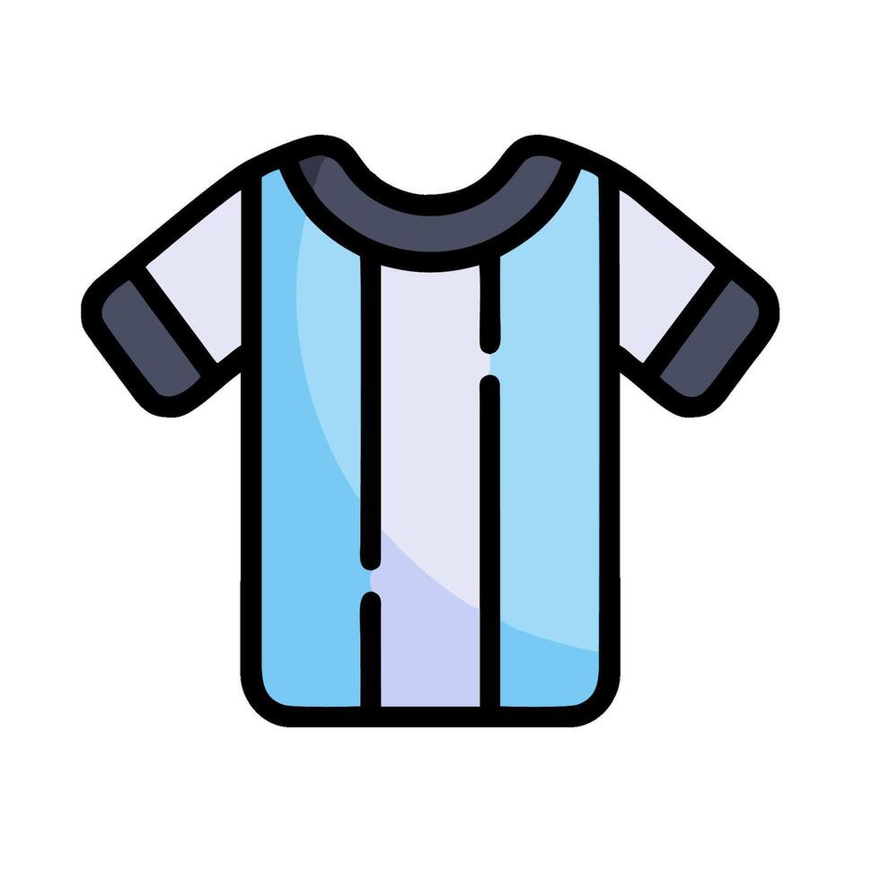 A shirt with blue stripes on it vector