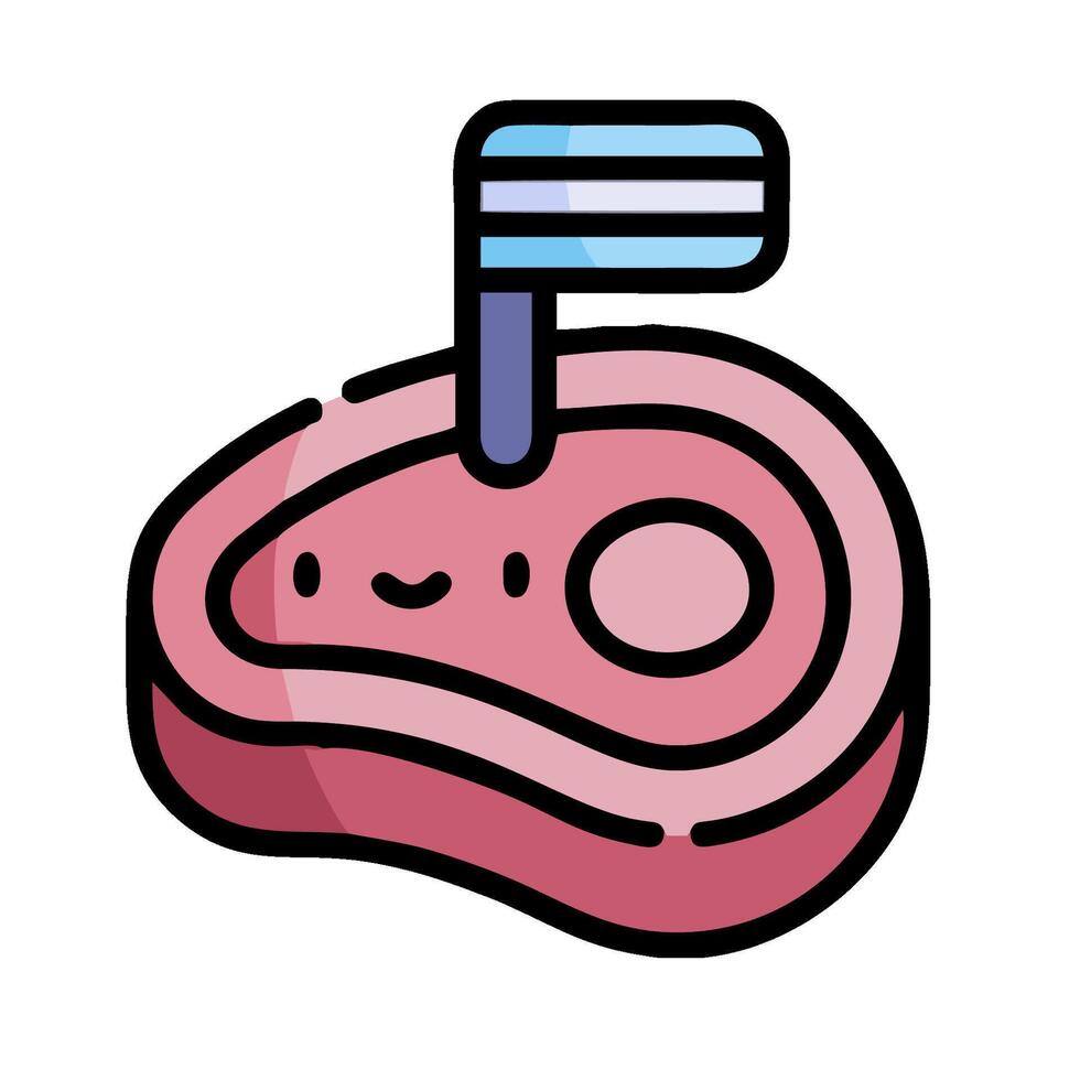 A meat slice with a flag on it vector