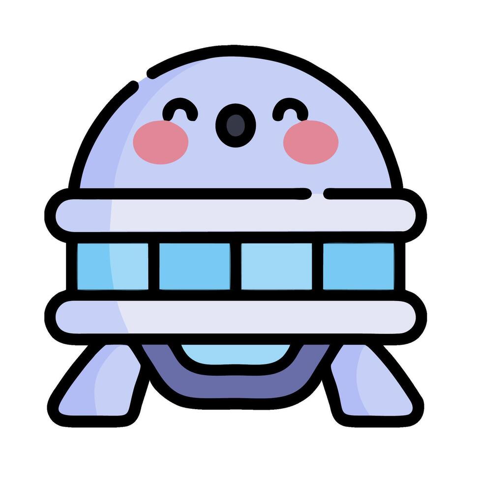A cute little alien with a smile on its face vector