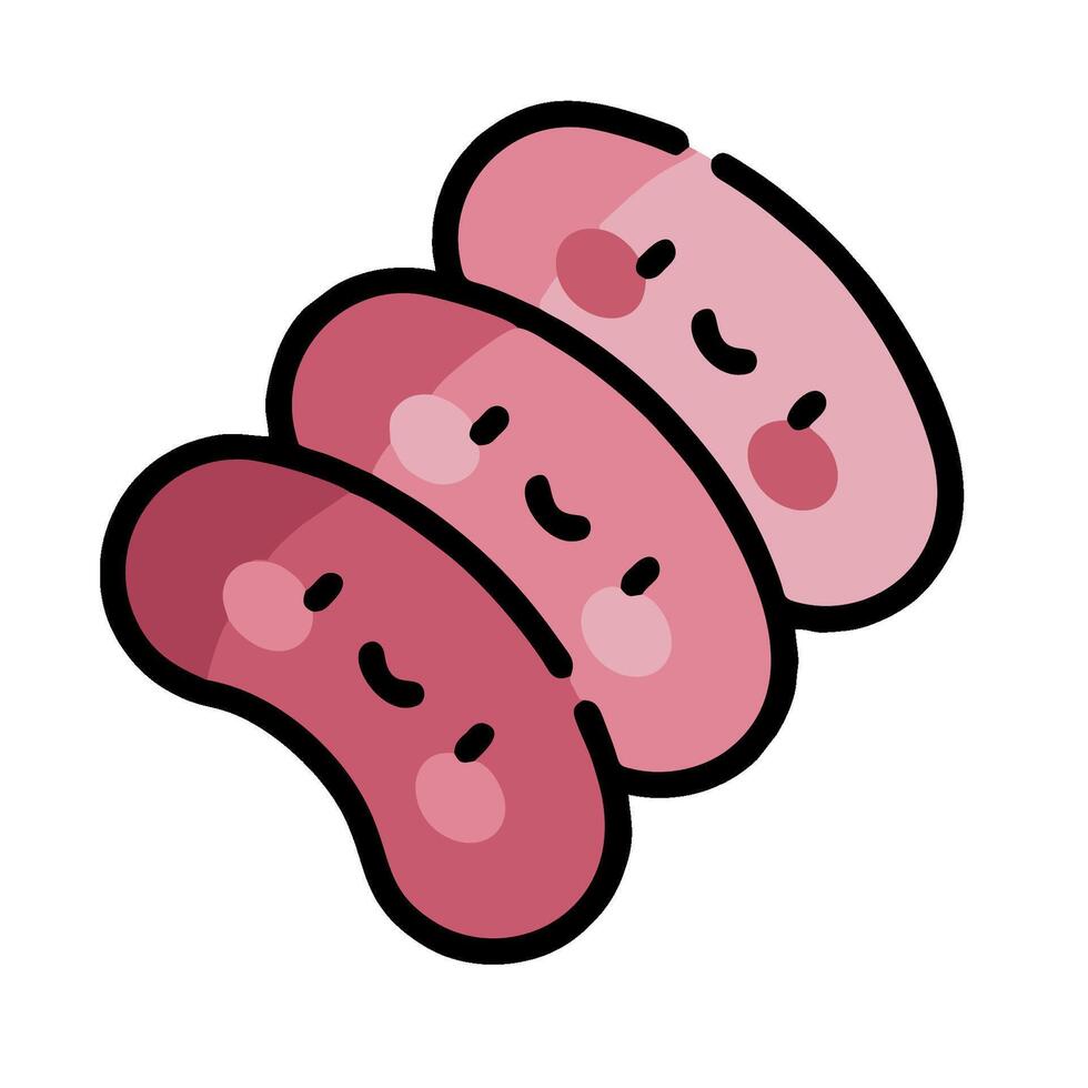 A cartoon sausage with a smiley face vector