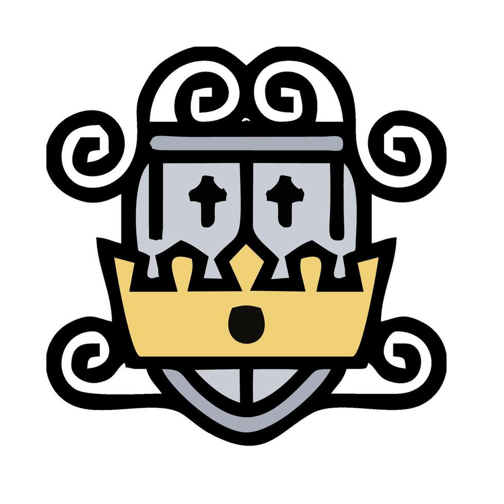 A shield with a crown on it vector