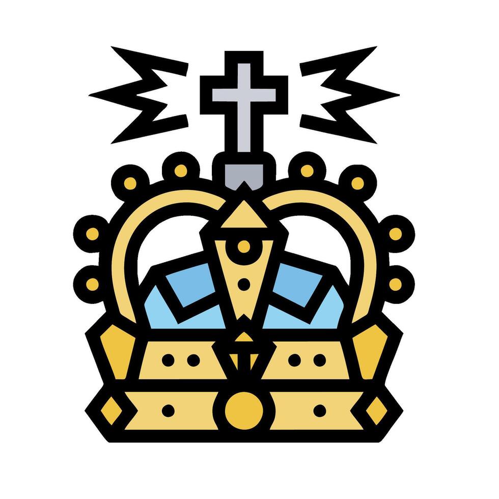 A crown with lightning bolts on it vector