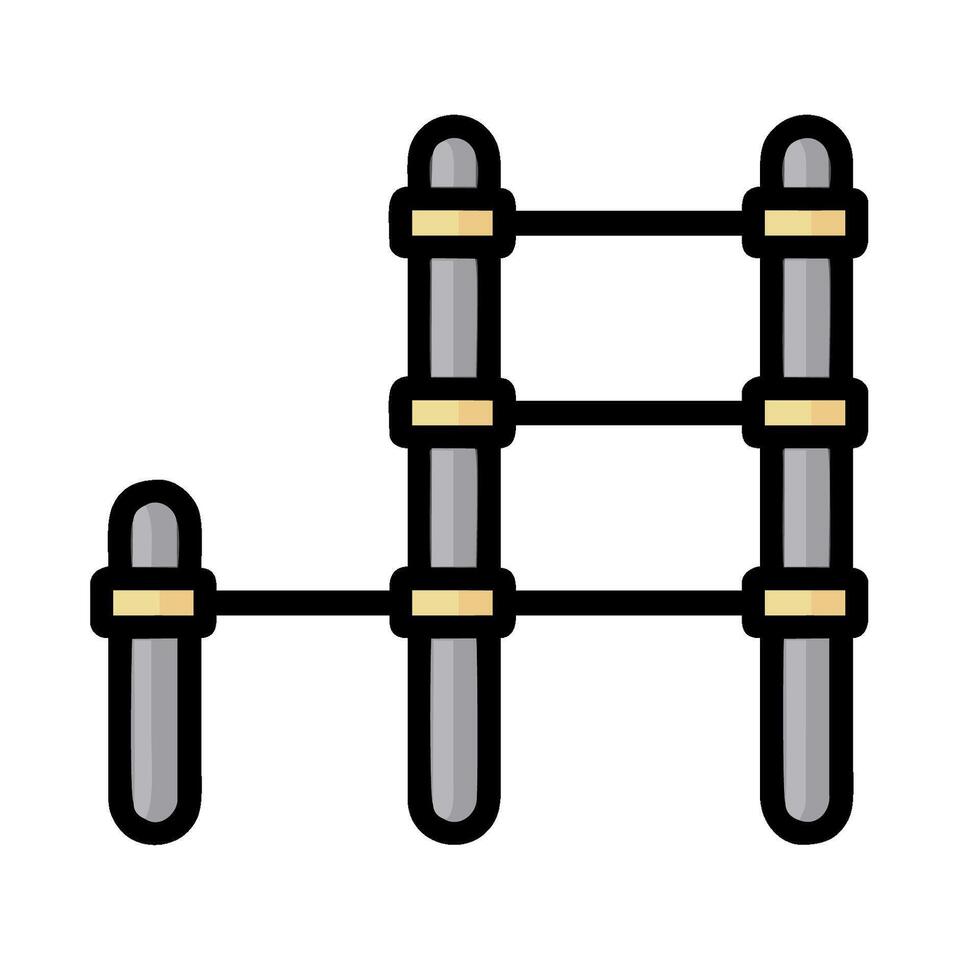A ladder with two poles on it vector