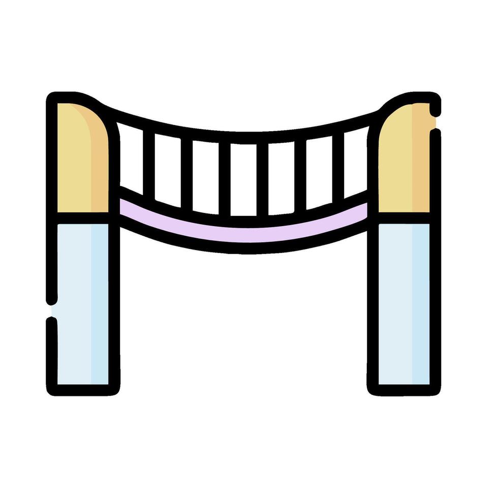 A cartoon illustration of a bridge vector