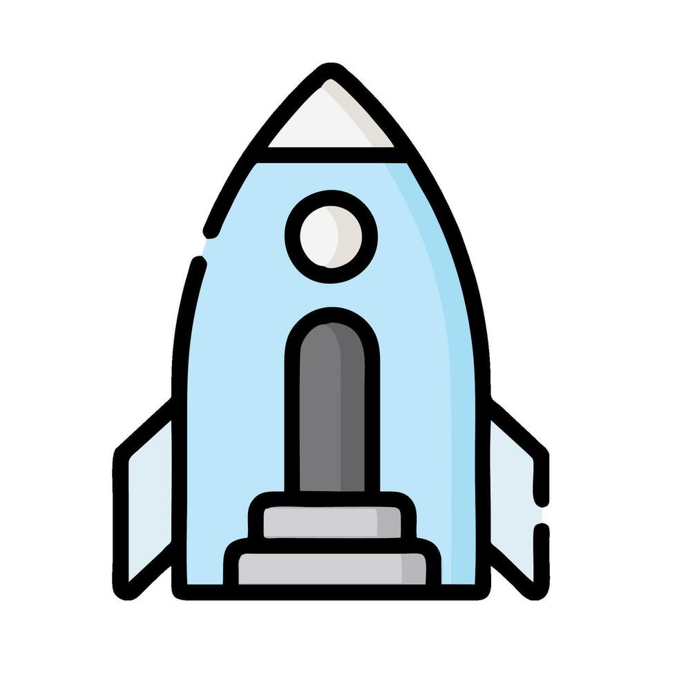 A rocket ship icon on a white background vector