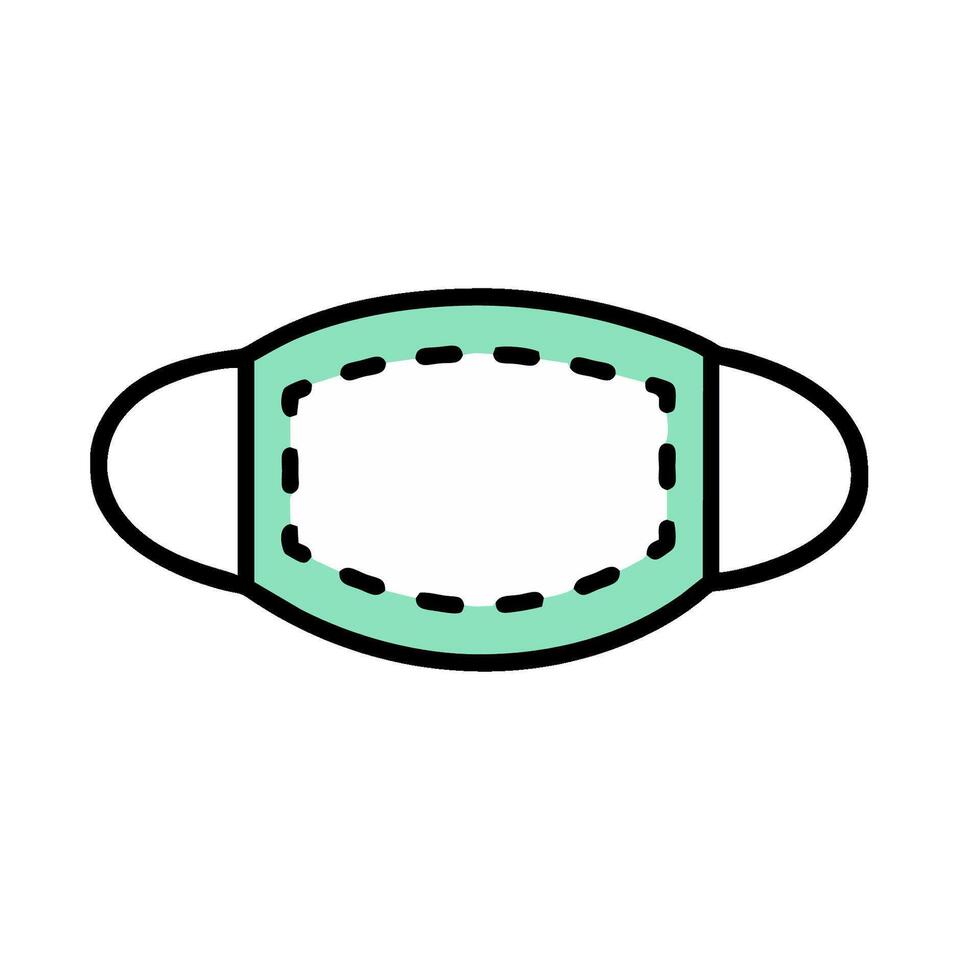 A green mask with a white border vector