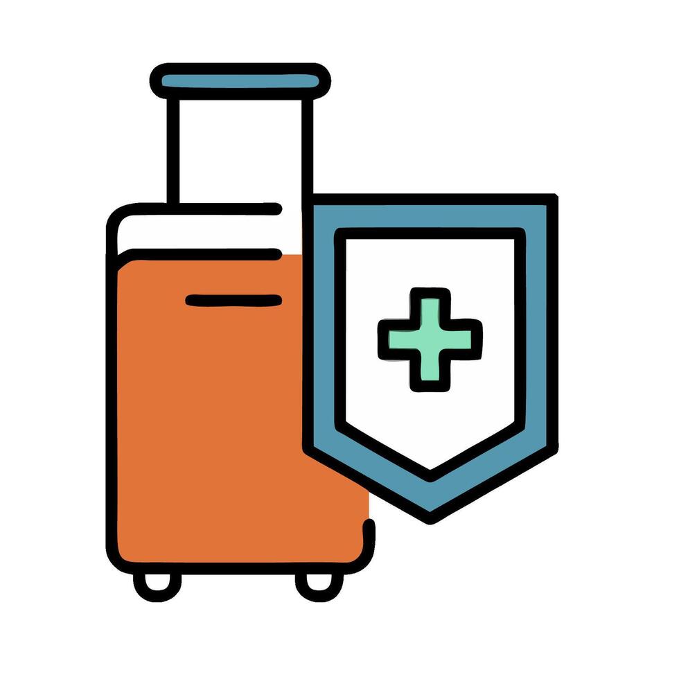 A medical bag with a shield and a cross vector