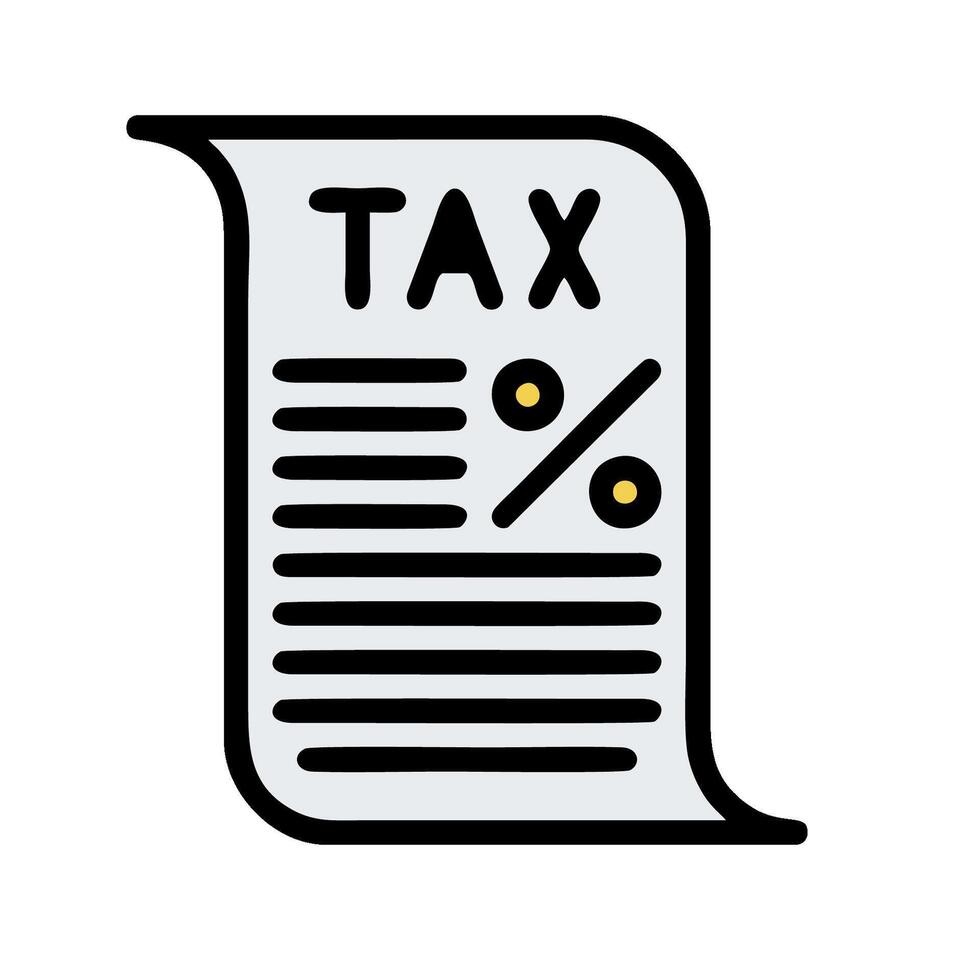 Tax document icon, flat style illustration vector