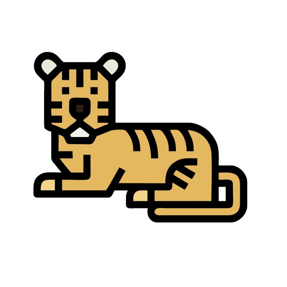 A cartoon tiger laying down on a white background vector